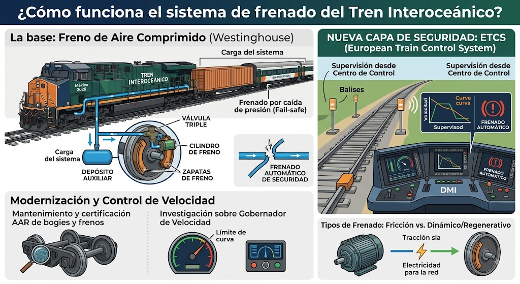 ¿Cómo funciona el sistema de frenado del Tren Interoceánico?